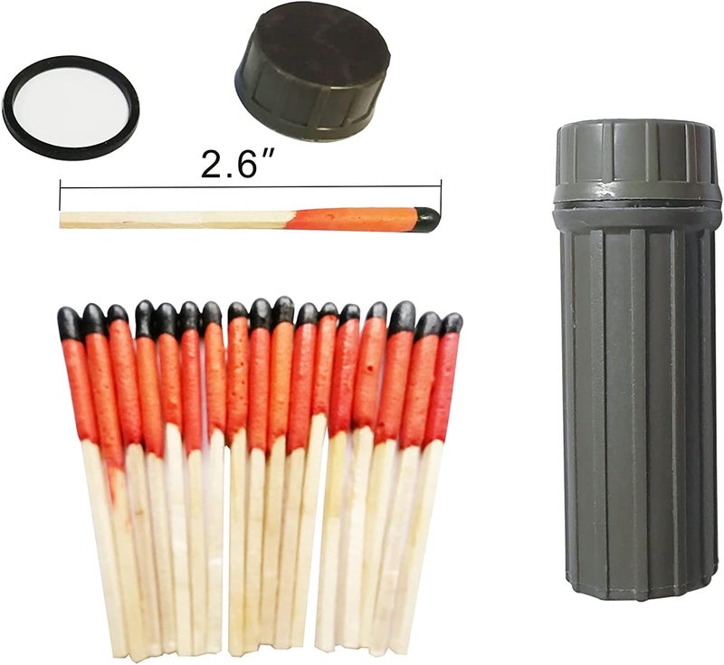 eGreen99 Emergency Fire Starter | Windproof & Waterproof Storm Matches with Waterproof Case & Wax Rope | Survival Gear for Camping, Hiking, Bushcraft, Outdoor Survival - Image 2